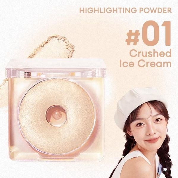 JUDYDOLL Phấn Bắt Sáng Màu Sắp Lấp Lánh Quyến Rũ Highlighting Powder - 01 Kem sáng
