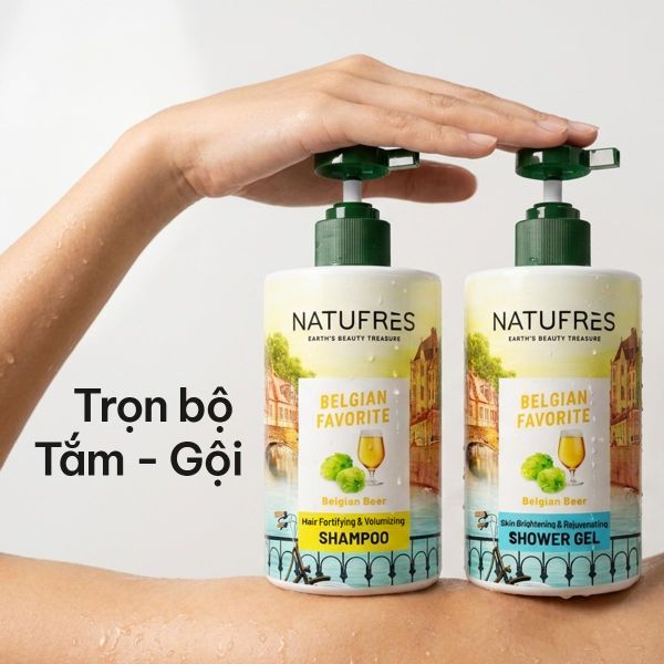 Sữa Tắm Thơm Tươi Mát Chiết Xuất Bia Bỉ NATUFRES Belgian Favorite