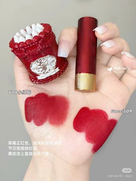 Son bùn mịn Flower Knows Son kem Strawberry Cupid 5ml