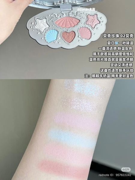 FLOWER KNOWS Shell's Jewel Collection 6 - Color Eyeshadow Palette Bảng Mắt