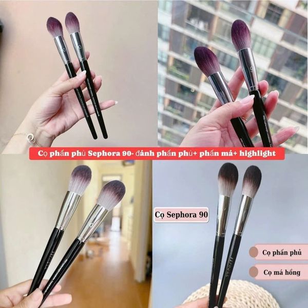 SEPHORA Cọ Phấn Phủ + Má hồng 90