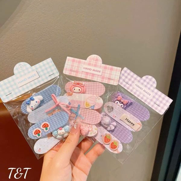 Set 4c dán mái ngắn TE đính charm
