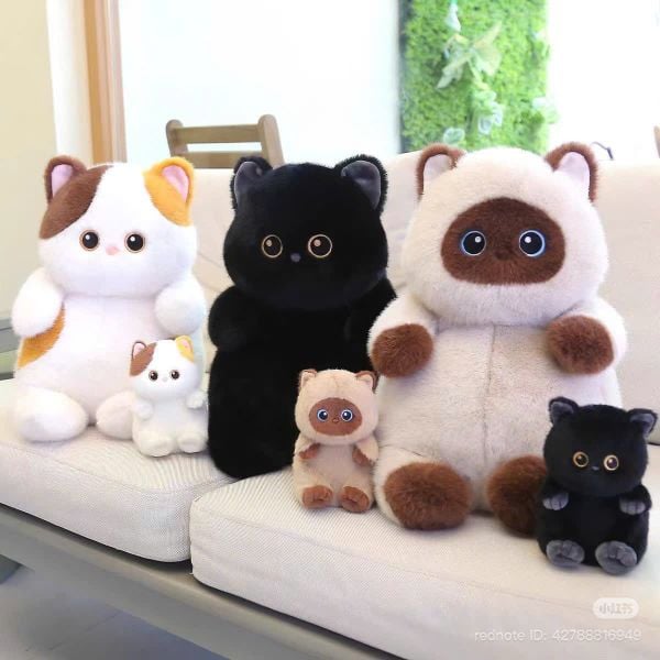 Gối ôm mèo nâu - vàng 70cm
