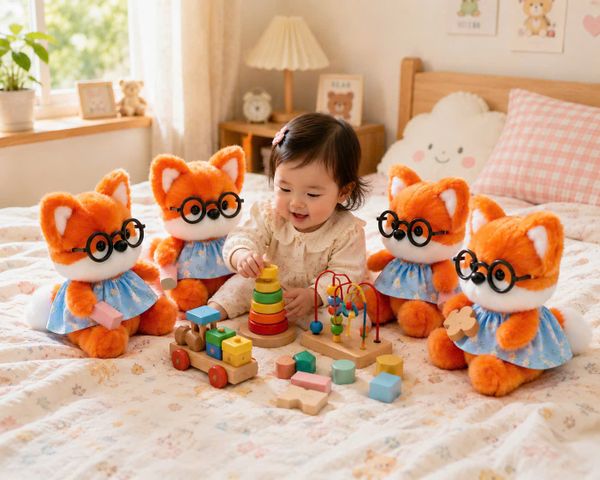 Cáo Cam mặc yếm , đeo kính 25cm m27