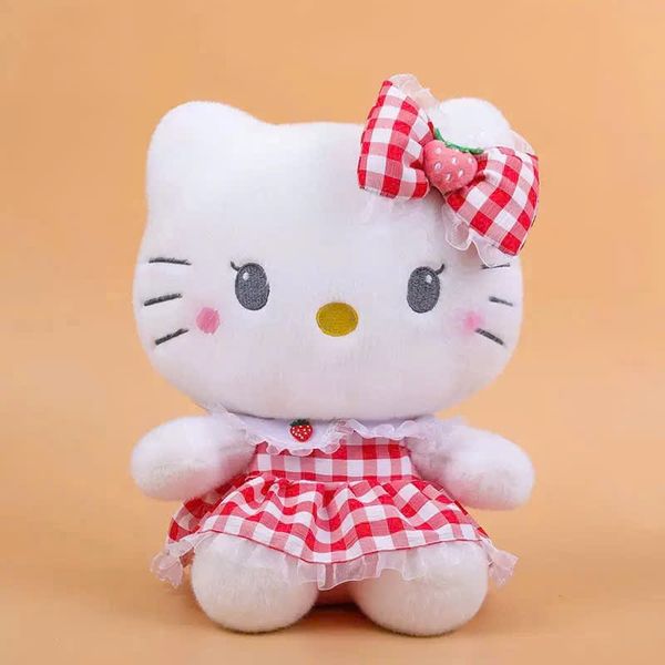 Hello kitty Váy kẻ đỏ, nơ kẻ đỏ 25cm