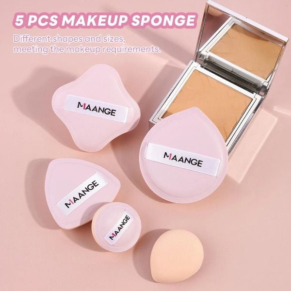 MAANGE Cọ kem nền siêu mỏng kèm 1 miếng mút trang điểm khô và ướt,