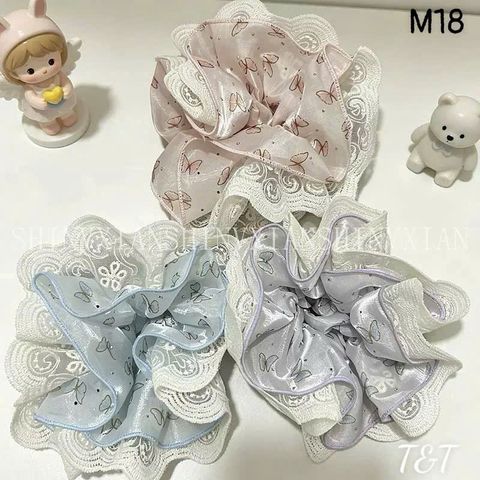 Scrunchies ren in bướm m18