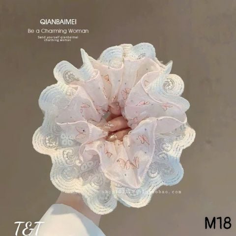 Scrunchies ren in bướm m18
