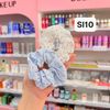 Scrunchies xanh trắng hoa nhí M16