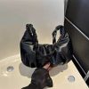 Túi xách da phồng trơn dây thắt chéo