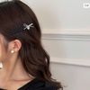1 Tách kẹp mái đen trắng chấm bi nơ tim