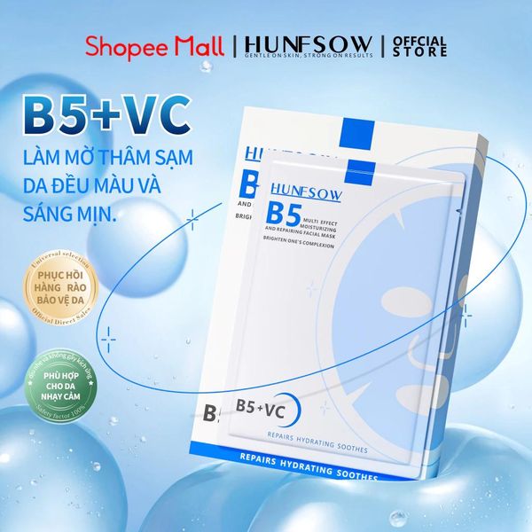 Mặt Nạ Giấy HUNFSOW Hyaluronic Acid B5 Moisturizing & Repairing Mask 30ml Dưỡng Ẩm Làm Sáng Da