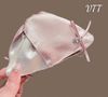 Cào tam giác lụa bóng xanh hồng nơ đá