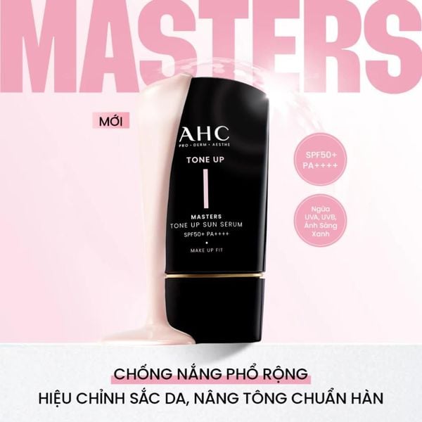 Tinh Chất Chống Nắng Nâng Tone AHC Masters Tone Up Sun Serum SPF 50+ PA++++ 50ml