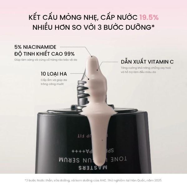 Tinh Chất Chống Nắng Nâng Tone AHC Masters Tone Up Sun Serum SPF 50+ PA++++ 50ml