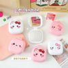 Gương lược kitty gấp gọn hồng trắng