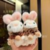 Móc khóa thỏ nơ 2 cục bông