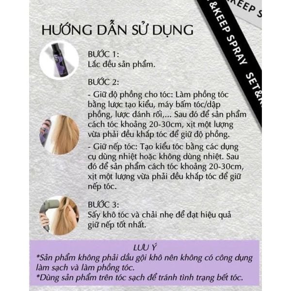 BABI Xịt Tạo Phòng Giữ Nếp Tóc 120ml