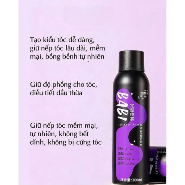 BABI Xịt Tạo Phòng Giữ Nếp Tóc 120ml