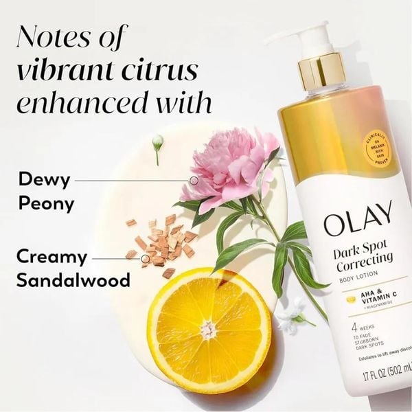 Dưỡng thể trắng da Olay Dark Spot Correcting Body Lotion With AHA, Vitamin C &Niacinamide 502ml