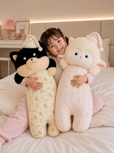 Gối ôm các con vật bụng họa tiết 100cm
