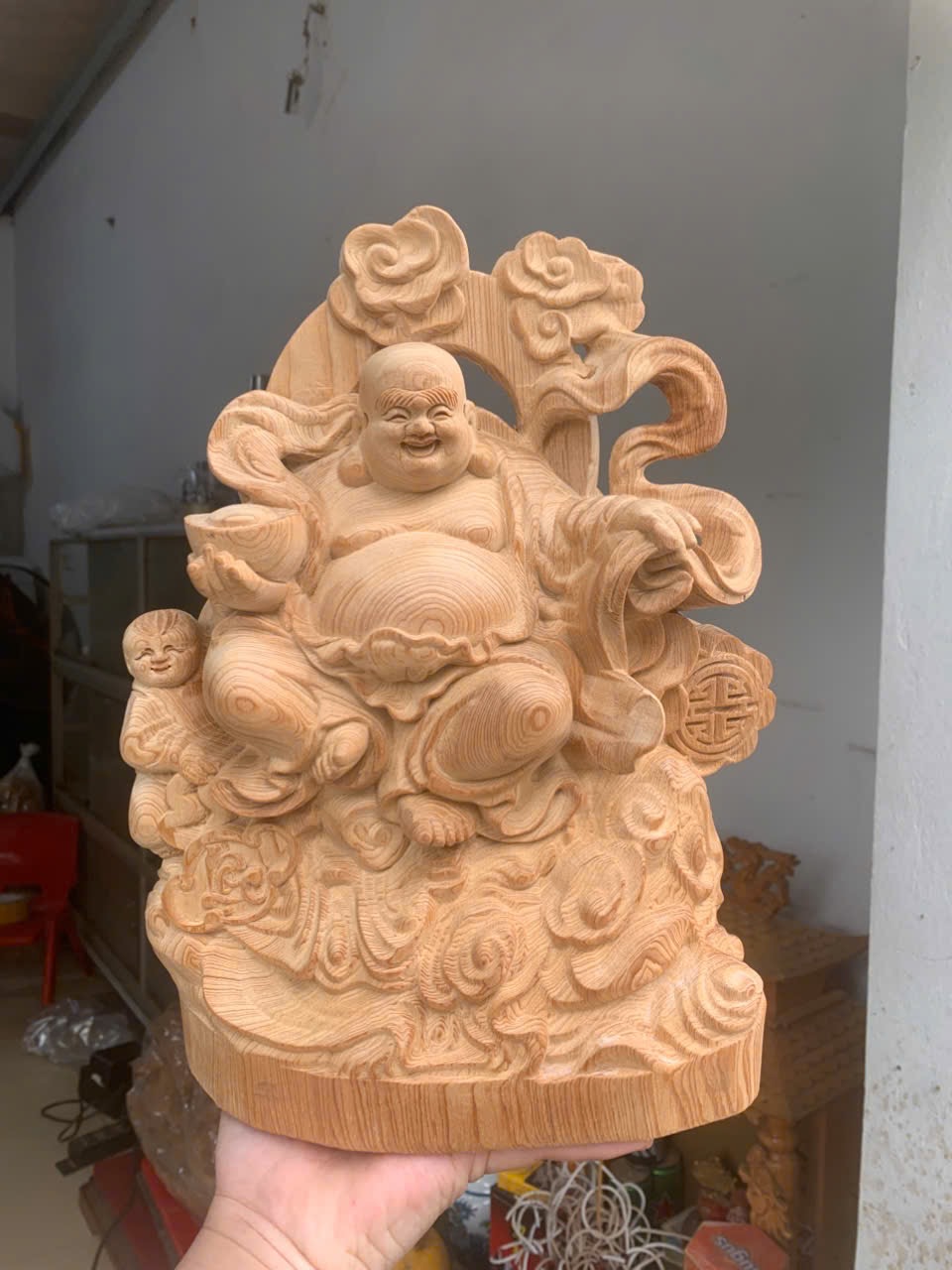 Tượng Di Lặc Nhất Phúc gỗ Ngọc Am – Phong thủy may mắn tài lộc