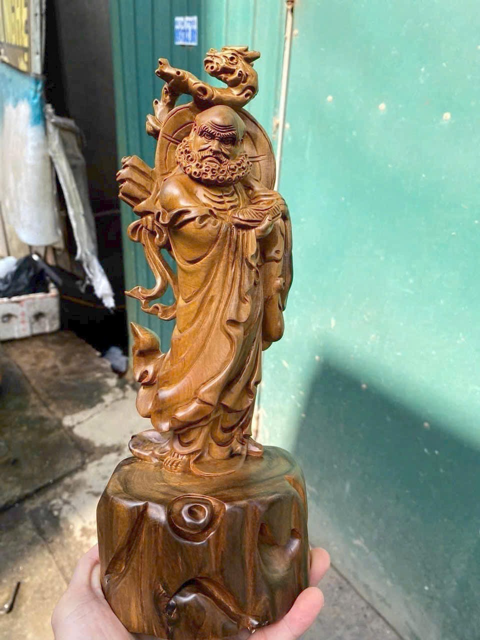 Tác phẩm Đạt Ma gỗ bách xanh thơm nức 10-30cm