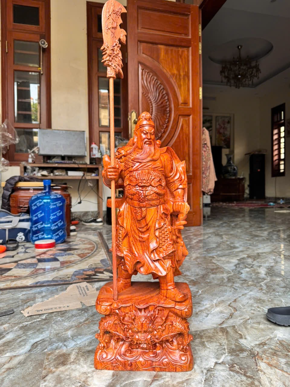 Tượng Quan Công Trấn Trạch gỗ hương đá cao cấp