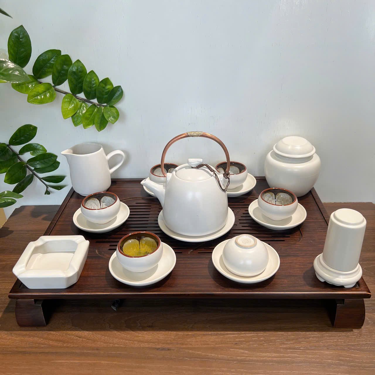 Bộ ấm chén men hoả biến Bát Tràng – Gốm sứ nghệ thuật cao cấp