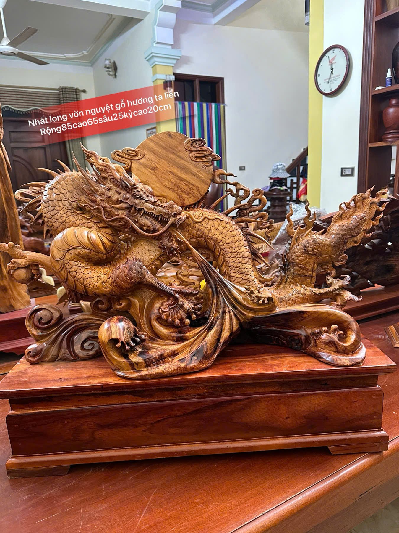 Tác phẩm Rồng Gỗ Hương Ta Vân VIP – Linh Vật Trấn Trạch Phong Thủy