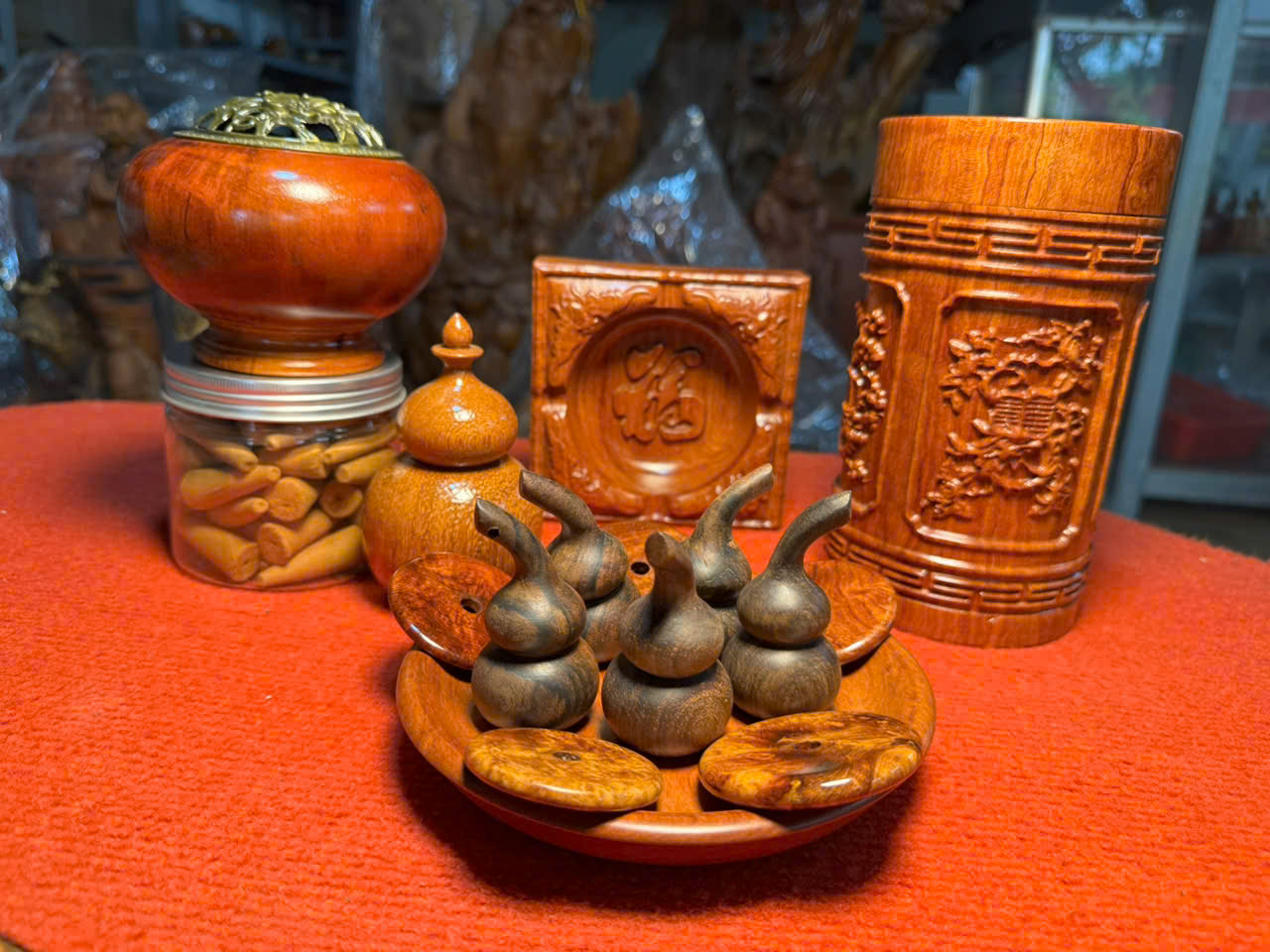 Bộ Tài Lộc xông trầm – tặng ống tăm hút Lộc, trầm Ngọc Am