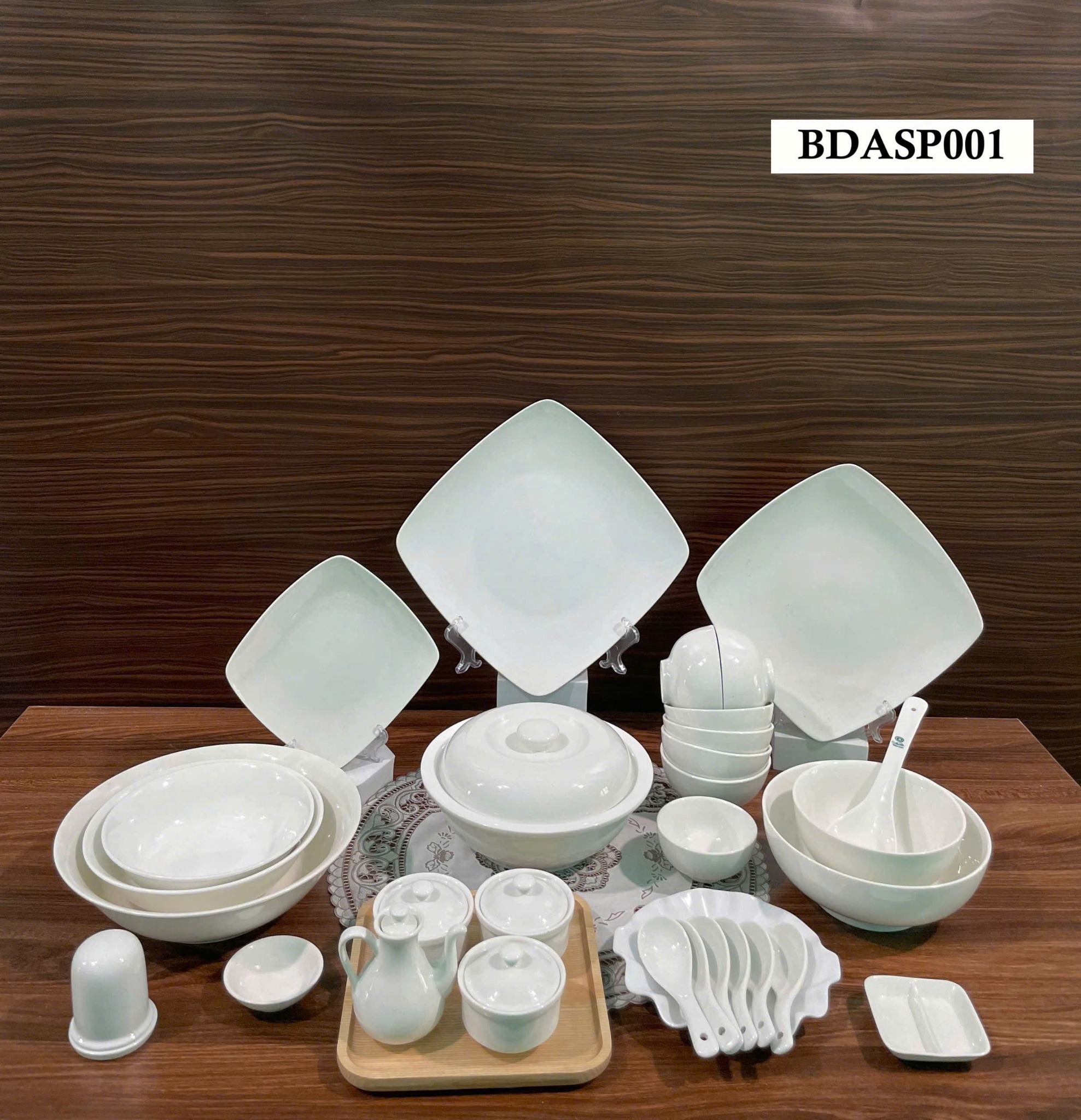Set bát đĩa trắng Minh Châu