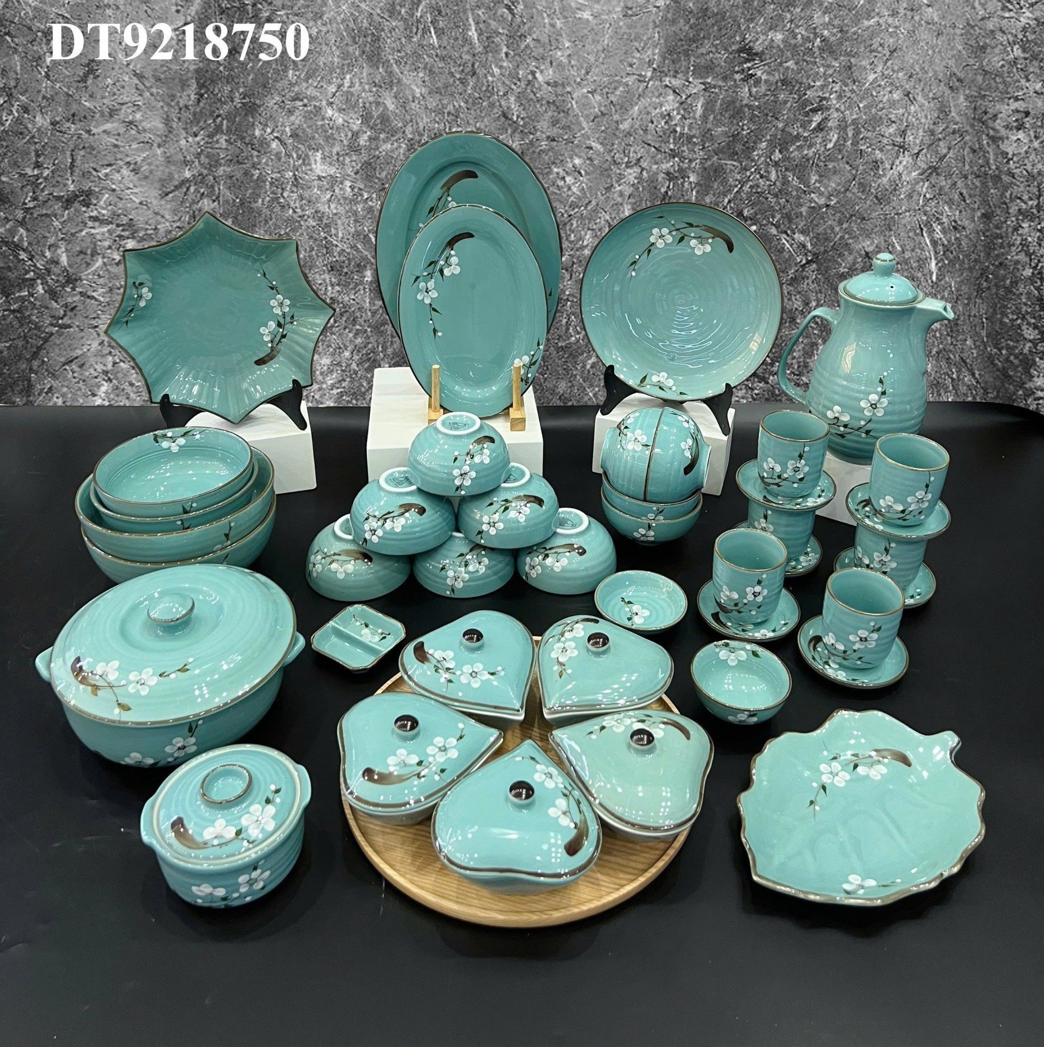 Set bát ăn Bát Tràng vẽ tay tráng men 3 lớp