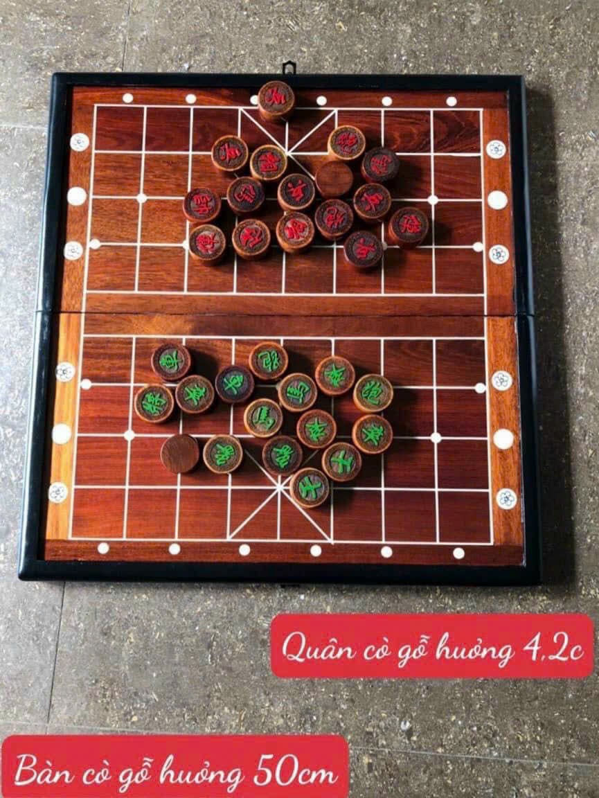 Bộ bàn cờ tướng gỗ hương đá thủ công cao cấp
