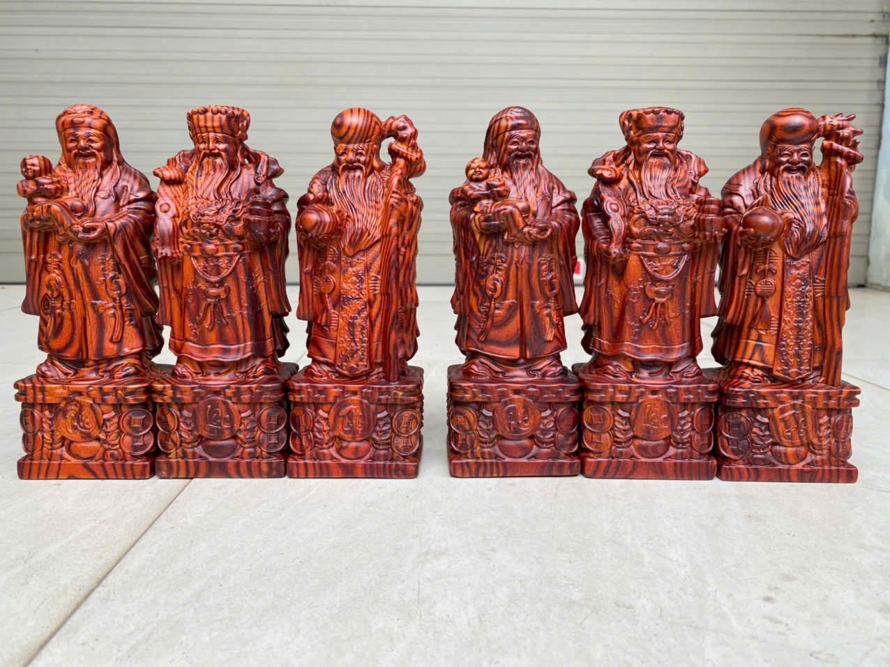 Bộ Tam Đa Gỗ Trắc Dây Vân Đẹp – Cao 20cm