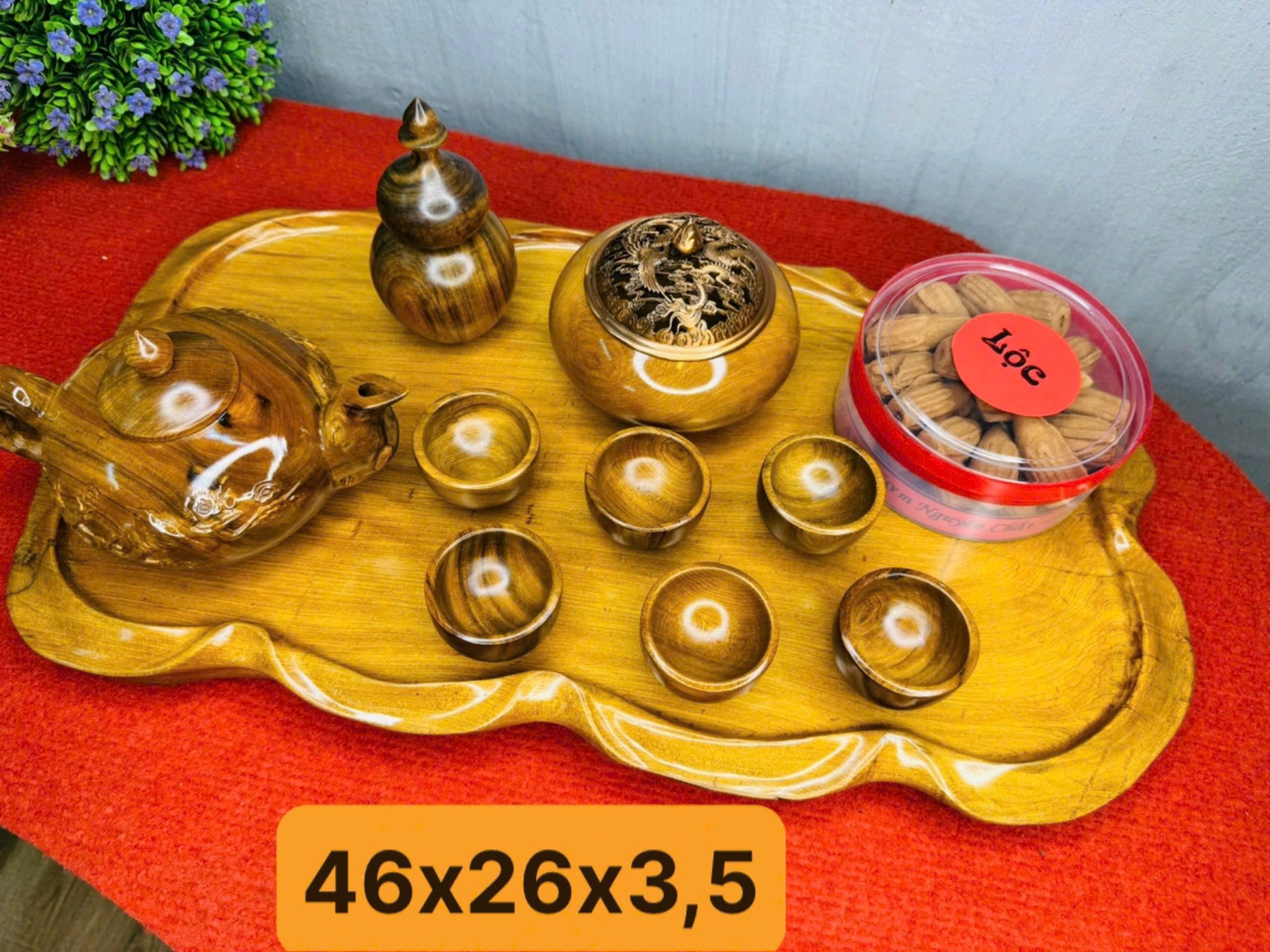 Bộ Thơm Phong Thủy Gỗ Bách Xanh – Combo 5 Món Tặng Kèm