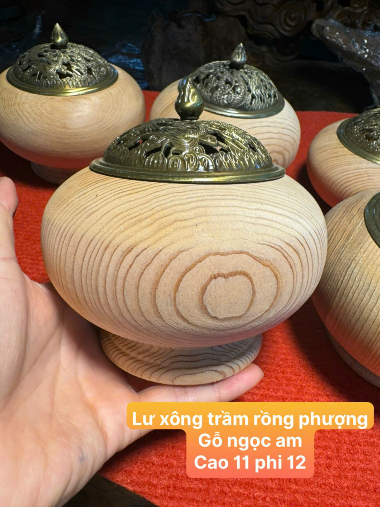 Lư xông trầm Ngọc Am vân đẹp thơm tự nhiên – lô mới thủ công