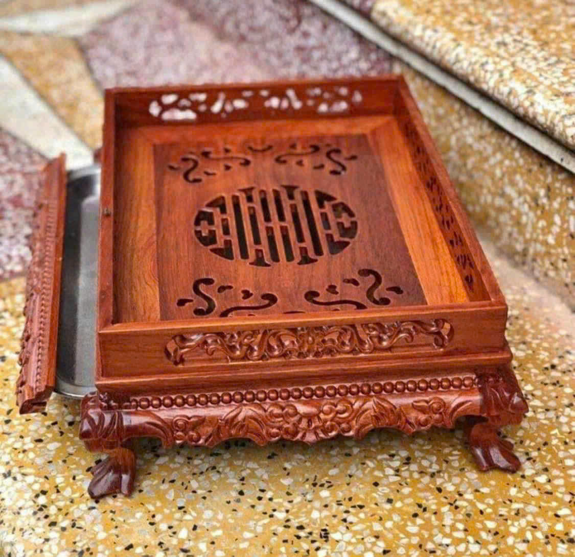 Khay trà gỗ hương đẹp tự nhiên – kích thước 27x37cm