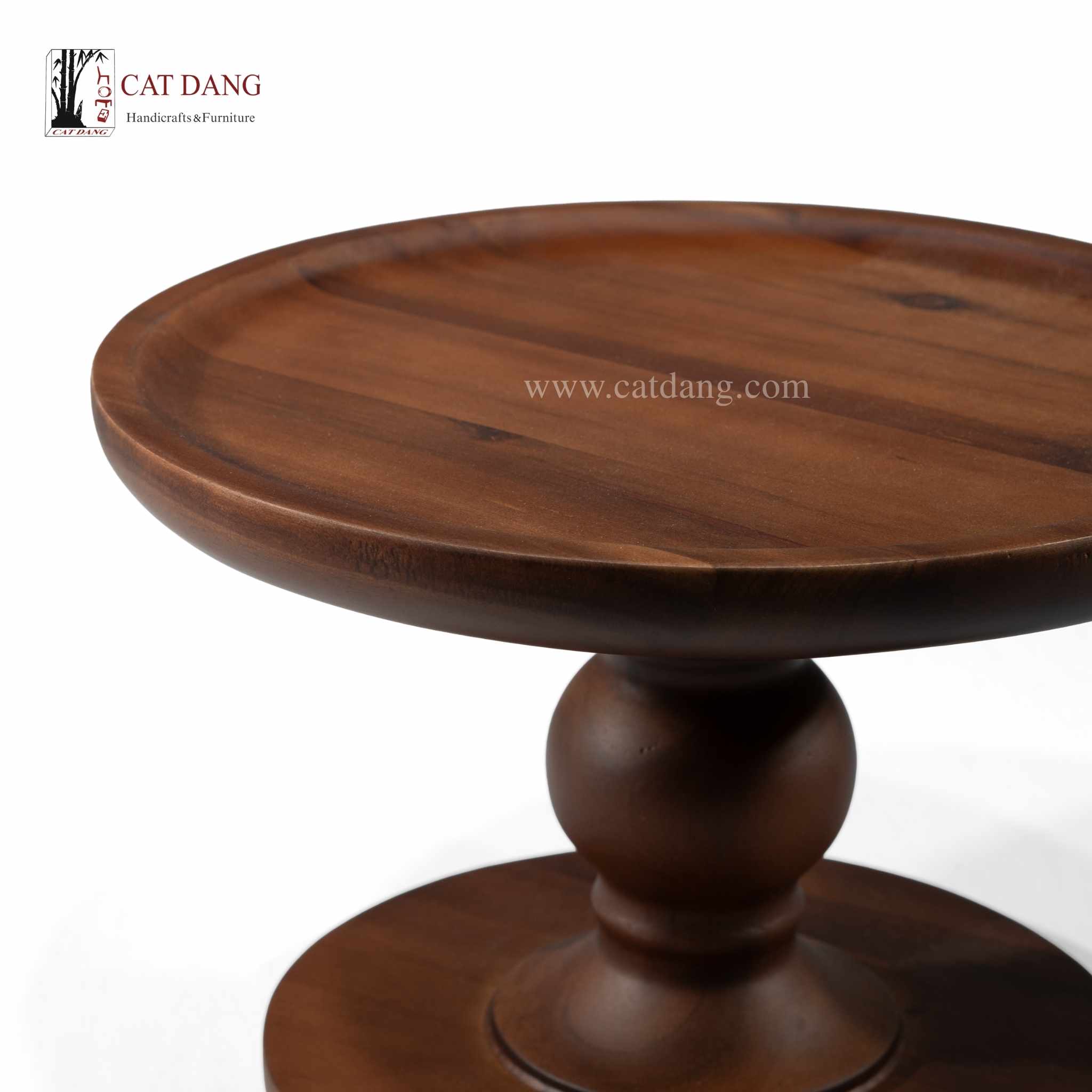 Acacia Wood Turned Pedestal Cake Stand – CatDang