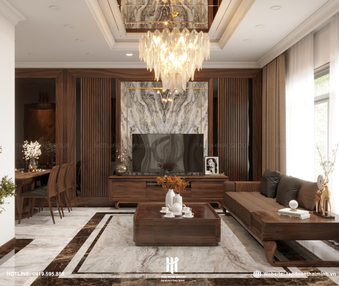 BIỆT THỰ NGOẠI THÀNH PHÚ XUYÊN - NỘI THẤT GỖ ÓC CHÓ