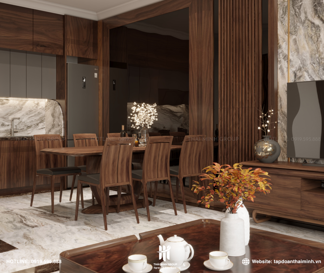 BIỆT THỰ NGOẠI THÀNH PHÚ XUYÊN - NỘI THẤT GỖ ÓC CHÓ