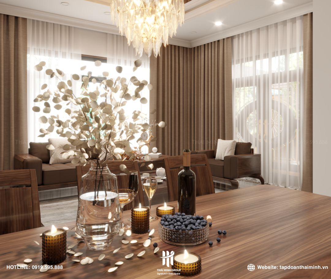 BIỆT THỰ NGOẠI THÀNH PHÚ XUYÊN - NỘI THẤT GỖ ÓC CHÓ