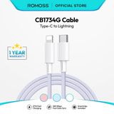  Cáp sạc nhanh 27W C to Lightning ROMOSS CB1734G dây dù dài 1 mét 