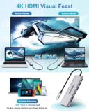  Hub chuyển đổi BYEASY 7-IN-1 USB-C: 4K HDMI, SD/TF Reader, 100W PD Ultra Slim Adapter 