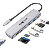 Hub chuyển đổi BYEASY 7-IN-1 USB-C: 4K HDMI, SD/TF Reader, 100W PD Ultra Slim Adapter 