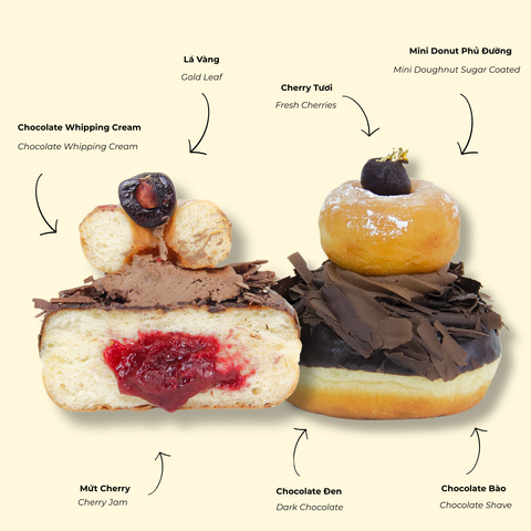 Bánh Doughnut Black Cherry Crown