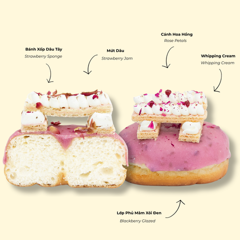 Bánh Doughnut Rose Jenga