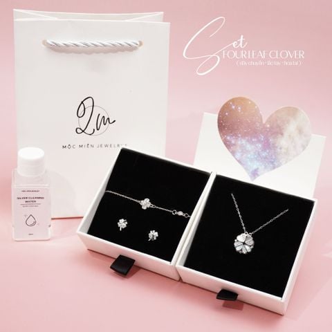 SET Quà Tặng Trang Sức Cao Cấp Cỏ Bốn Lá