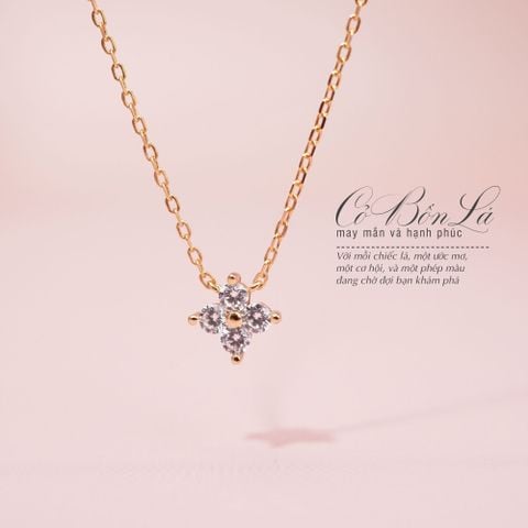 SET Quà Tặng Trang Sức Cao Cấp Cỏ Bốn Lá Đính Đá