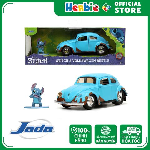Đồ Chơi Xe Mô Hình JADA TOYS Disney Volkswagen Beetle & Stitch Figure 1:32 33251 - Herbie Toys